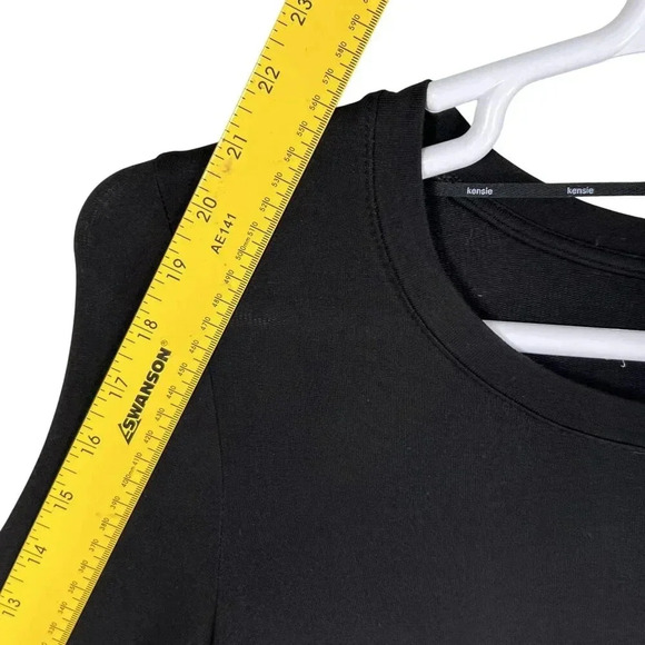 Kensie NWT Stitch Fix Exclusive Womens S Black Bell Sleeve Top Grommet Hem Fairy - Picture 9 of 16